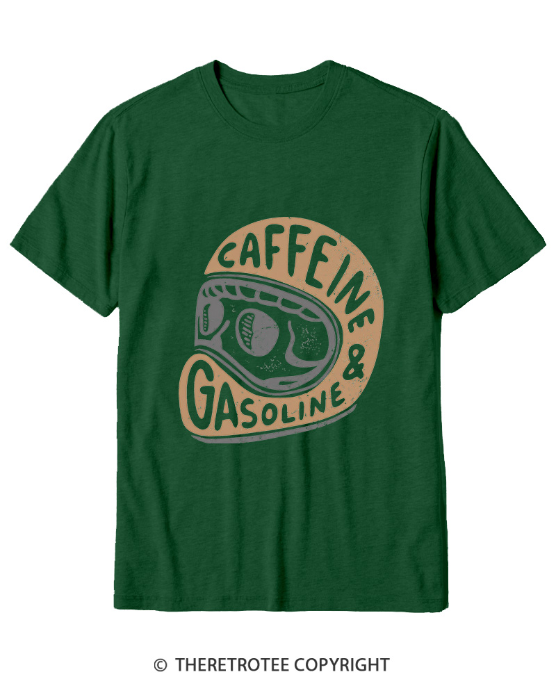 TheRetroTee Caffeine & Gasoline 1980s Cotton T-Shirt