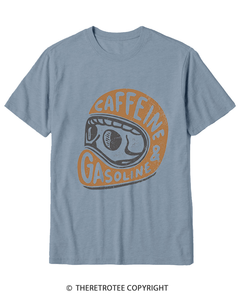 TheRetroTee Caffeine & Gasoline 1980s Cotton T-Shirt