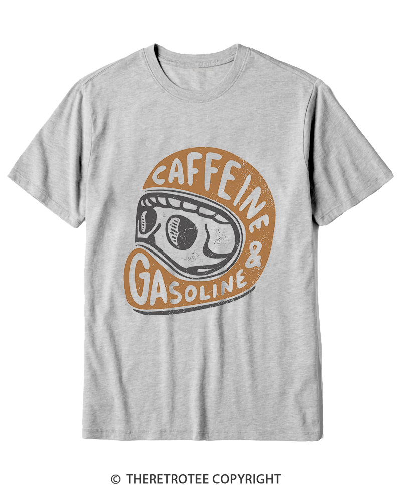 TheRetroTee Caffeine & Gasoline 1980s Cotton T-Shirt