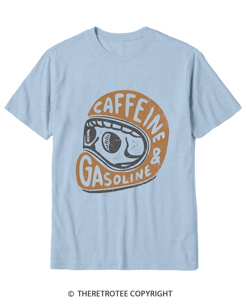 TheRetroTee Caffeine & Gasoline 1980s Cotton T-Shirt