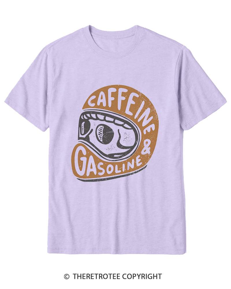 TheRetroTee Caffeine & Gasoline 1980s Cotton T-Shirt