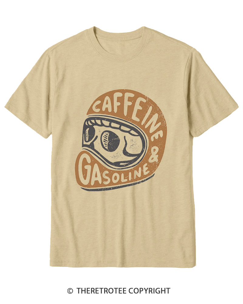 TheRetroTee Caffeine & Gasoline 1980s Cotton T-Shirt
