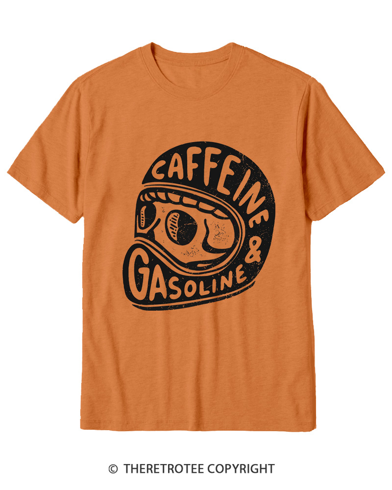 TheRetroTee Caffeine & Gasoline 1980s Cotton T-Shirt