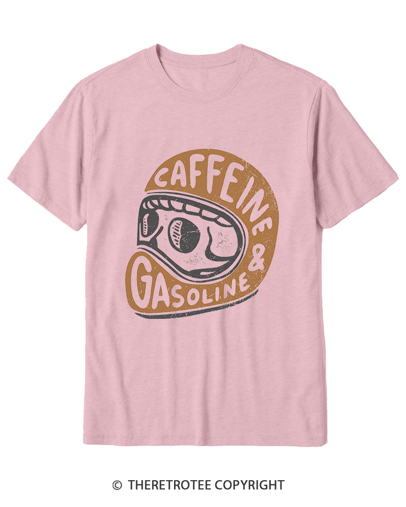TheRetroTee Caffeine & Gasoline 1980s Cotton T-Shirt