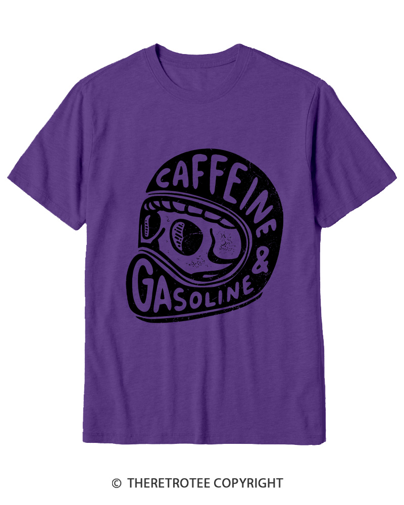 TheRetroTee Caffeine & Gasoline 1980s Cotton T-Shirt