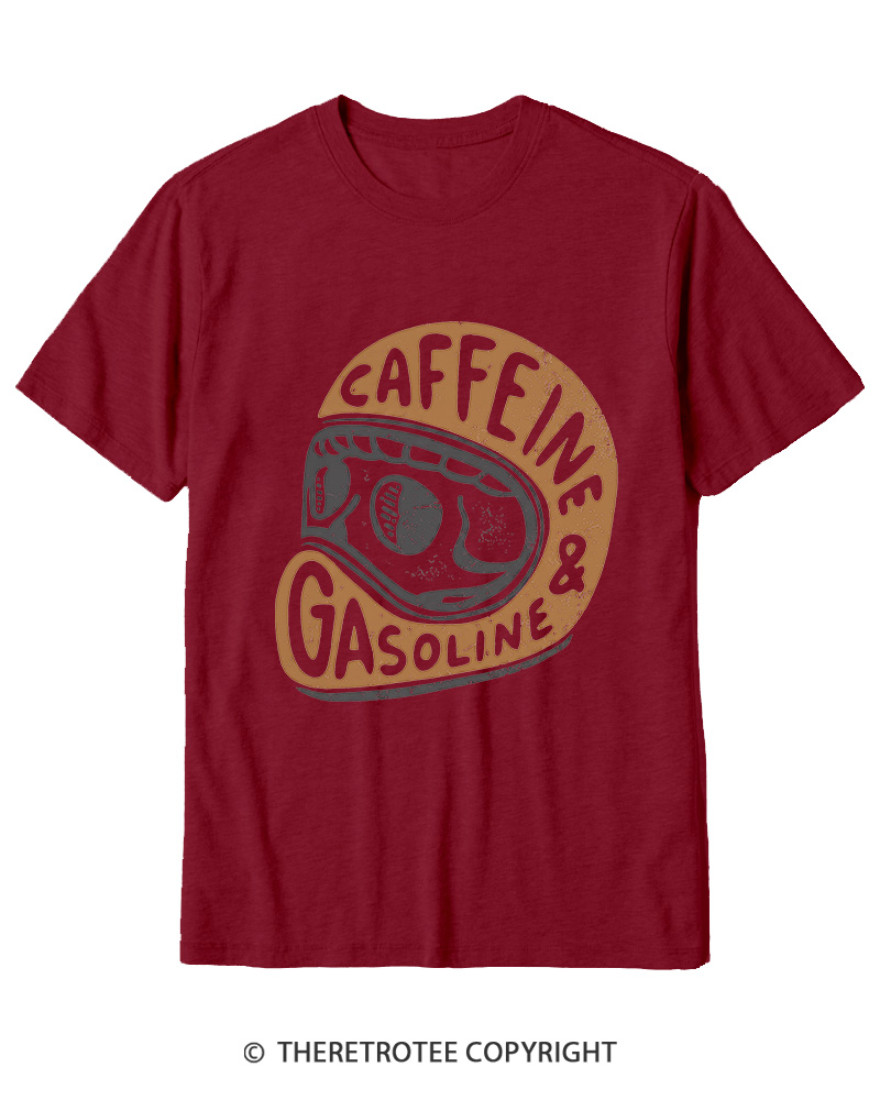 TheRetroTee Caffeine & Gasoline 1980s Cotton T-Shirt