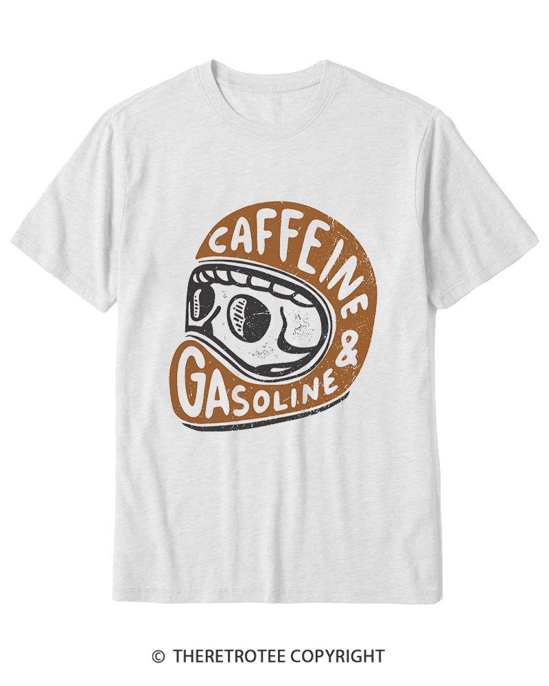 TheRetroTee Caffeine & Gasoline 1980s Cotton T-Shirt