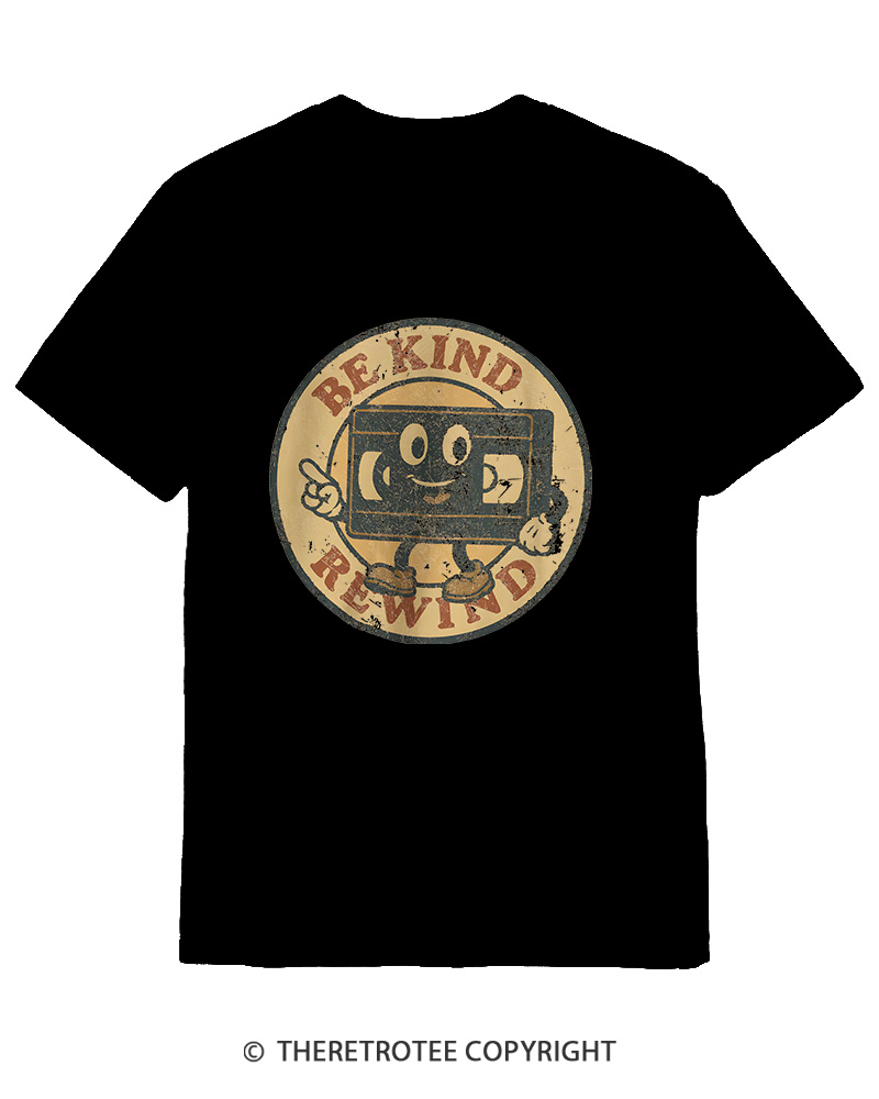 TheRetroTee Be Kind Rewind Graphic 1980s Cotton T-Shirt