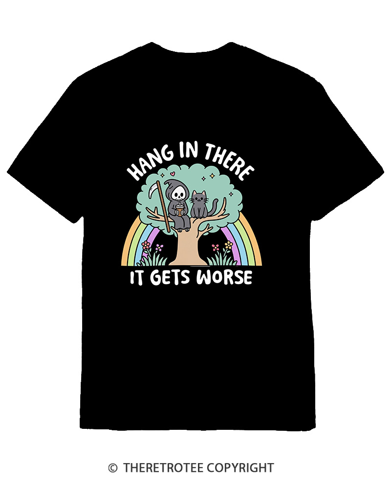 TheRetroTee Hang In There 1990s Cotton T-Shirt