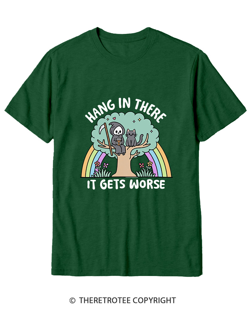 TheRetroTee Hang In There 1990s Cotton T-Shirt