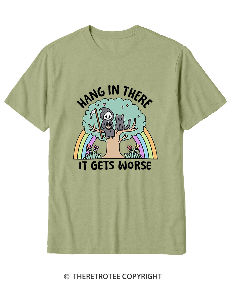 TheRetroTee Hang In There 1990s Cotton T-Shirt