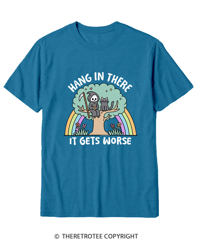 TheRetroTee Hang In There 1990s Cotton T-Shirt