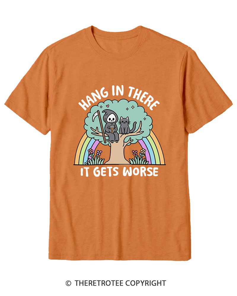 TheRetroTee Hang In There 1990s Cotton T-Shirt