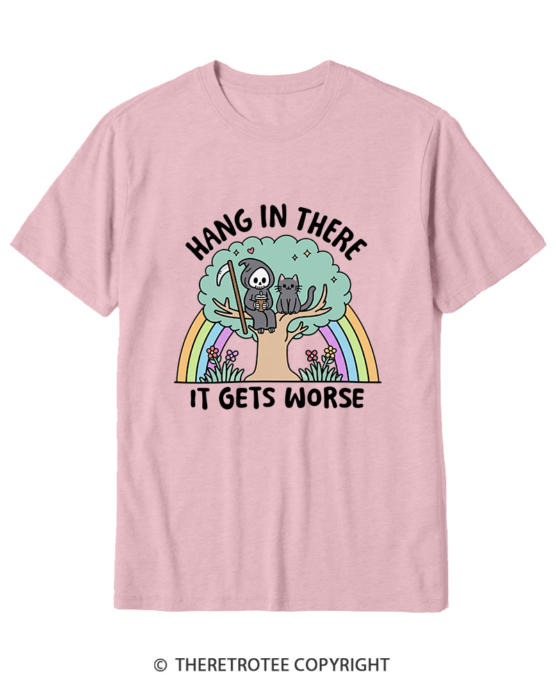 TheRetroTee Hang In There 1990s Cotton T-Shirt