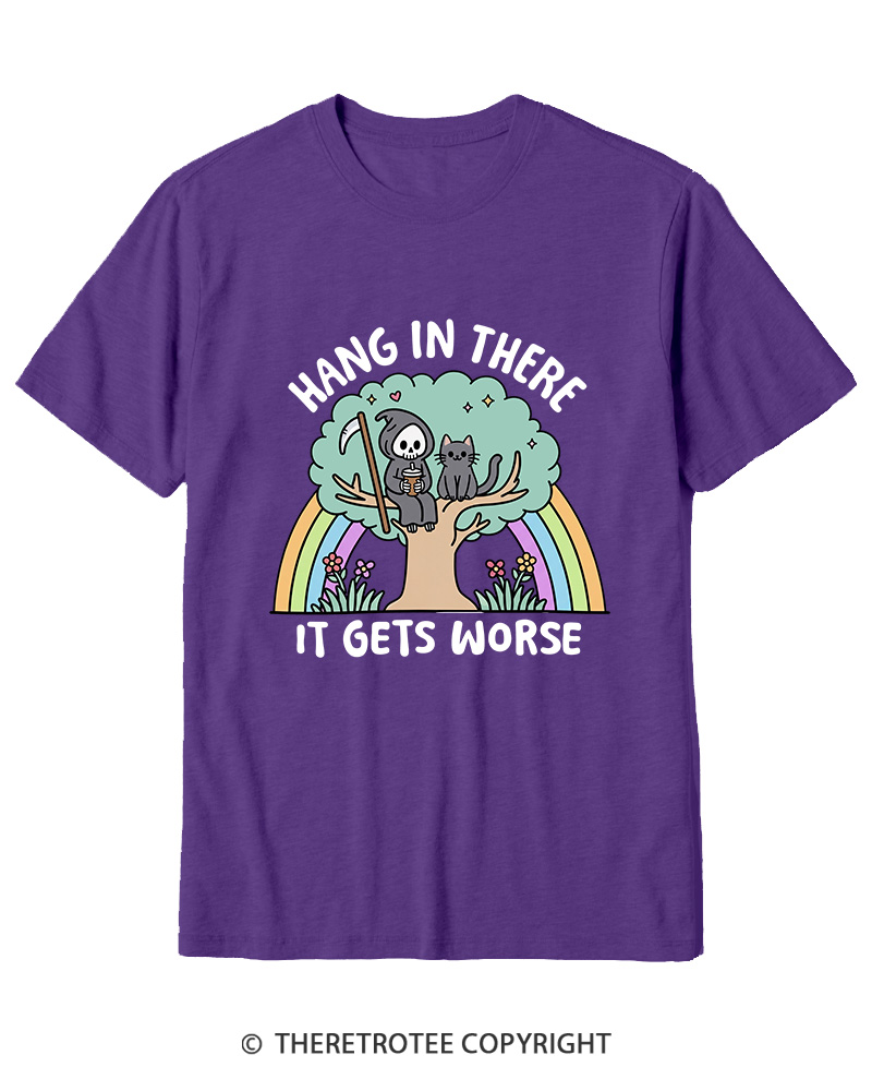 TheRetroTee Hang In There 1990s Cotton T-Shirt