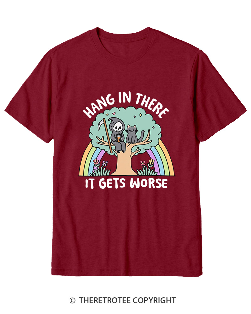 TheRetroTee Hang In There 1990s Cotton T-Shirt