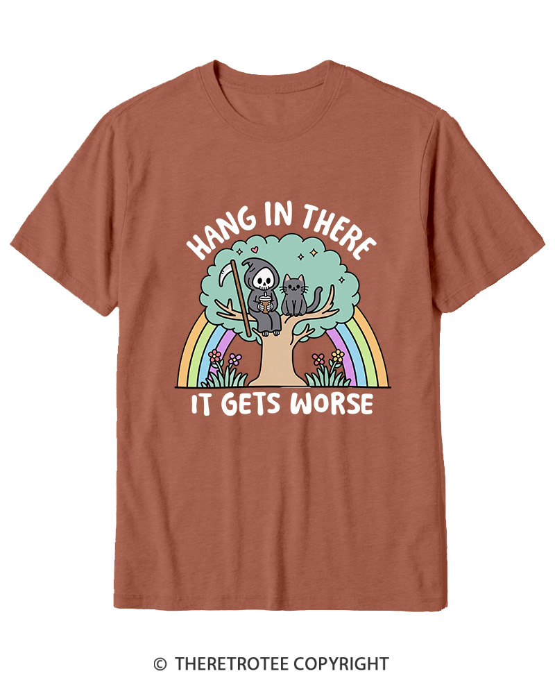 TheRetroTee Hang In There 1990s Cotton T-Shirt