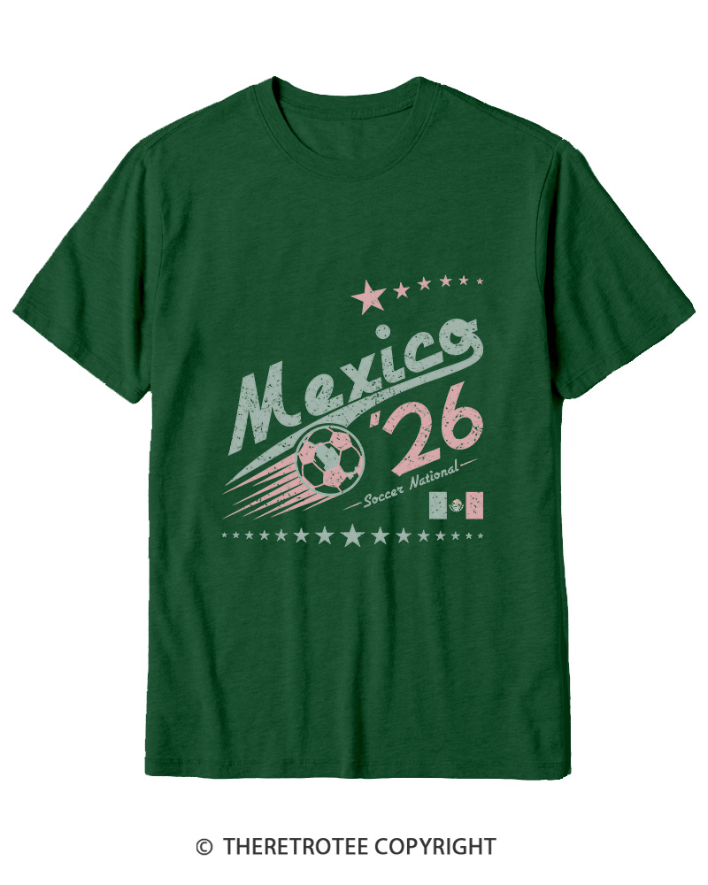 TheRetroTee Retro Mexico Soccer World 1990s Cotton T-Shirt