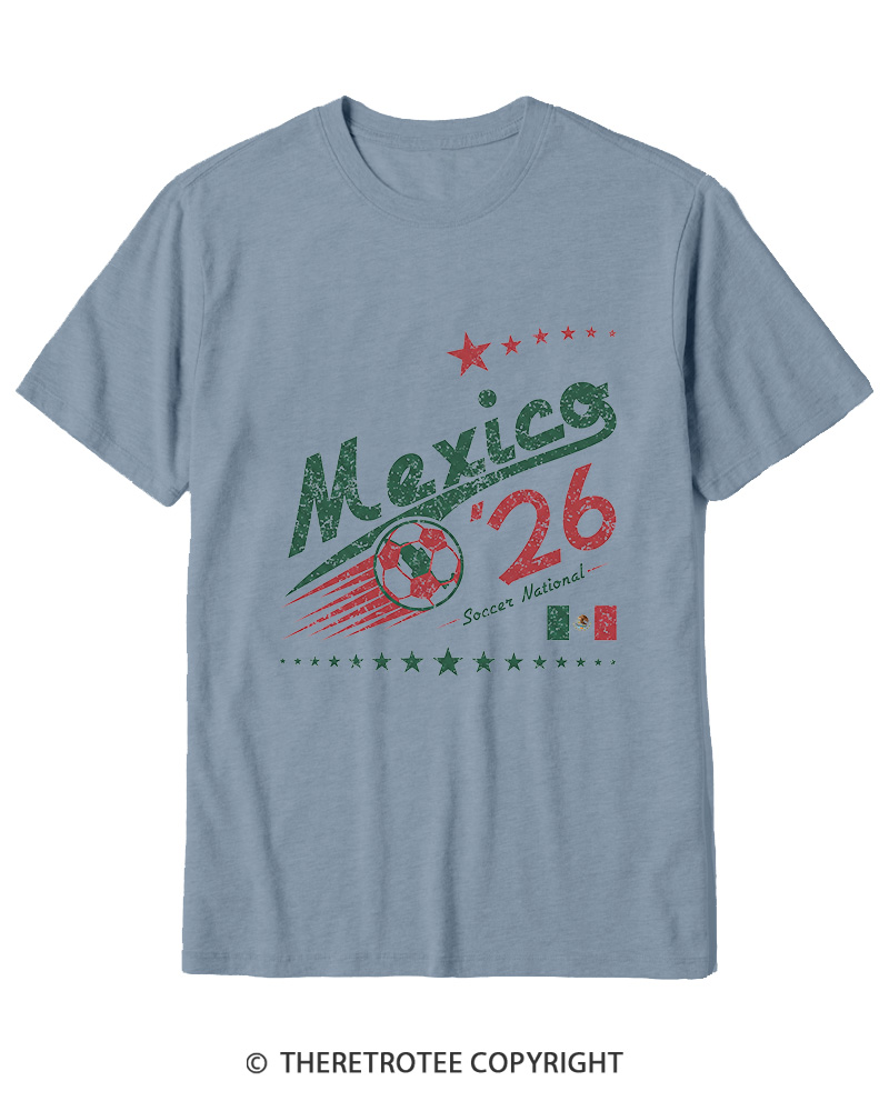 TheRetroTee Retro Mexico Soccer World 1990s Cotton T-Shirt