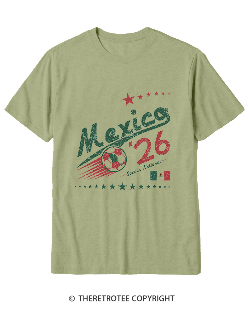 TheRetroTee Retro Mexico Soccer World 1990s Cotton T-Shirt