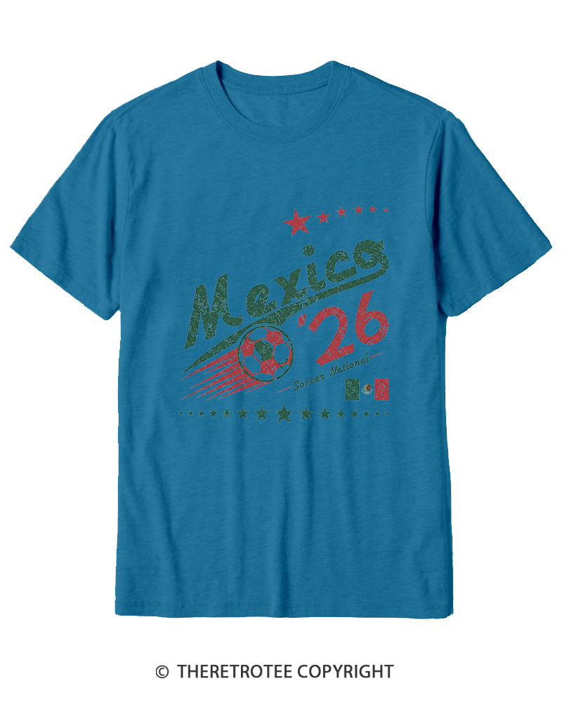 TheRetroTee Retro Mexico Soccer World 1990s Cotton T-Shirt