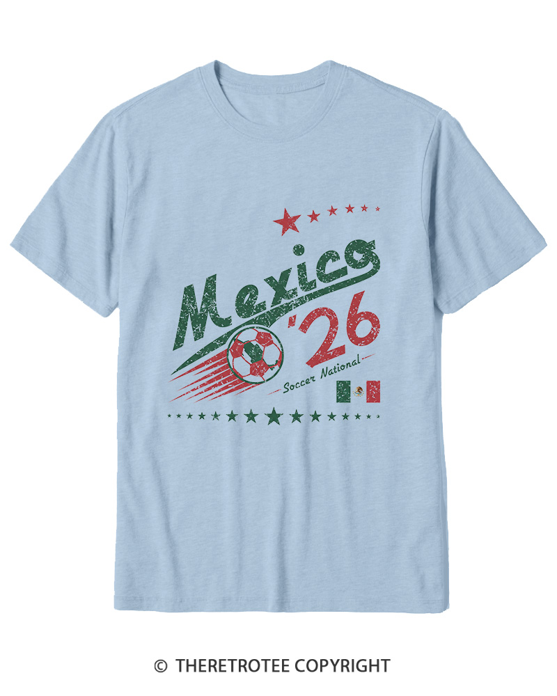 TheRetroTee Retro Mexico Soccer World 1990s Cotton T-Shirt