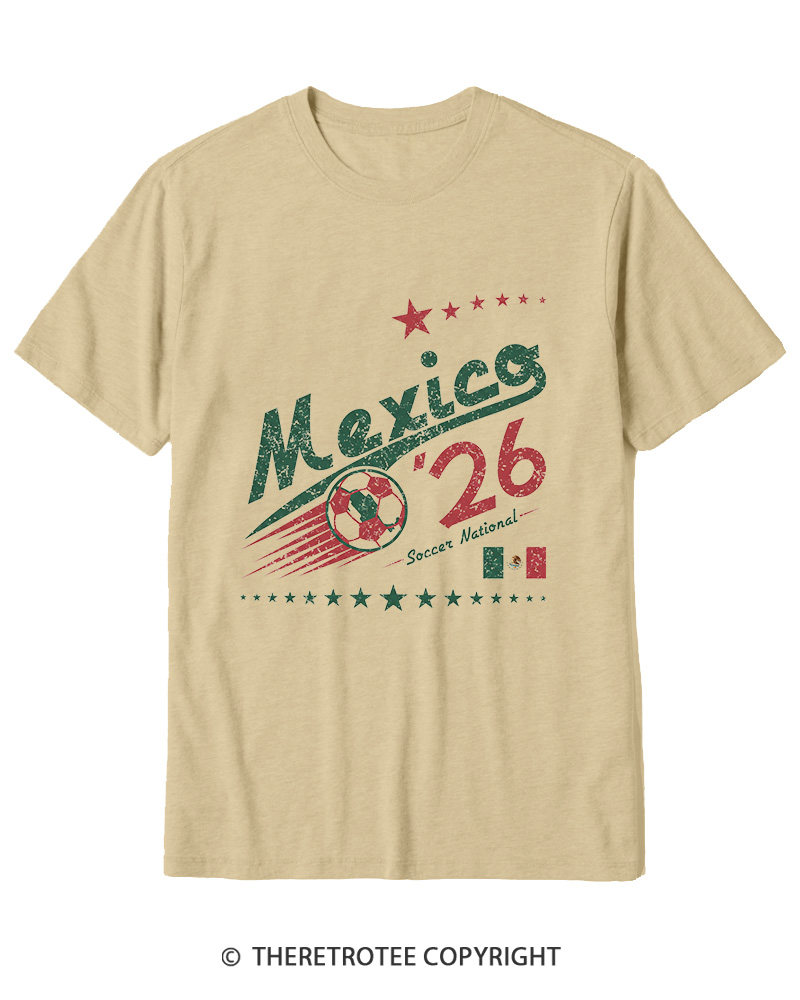 TheRetroTee Retro Mexico Soccer World 1990s Cotton T-Shirt