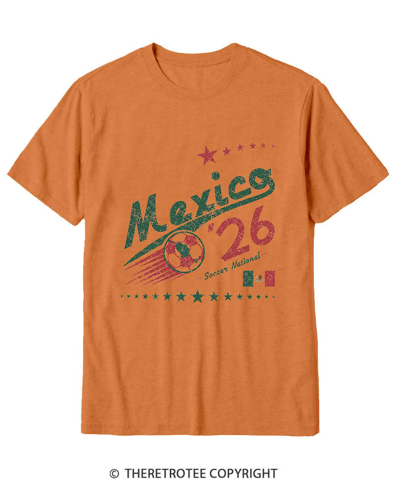 TheRetroTee Retro Mexico Soccer World 1990s Cotton T-Shirt