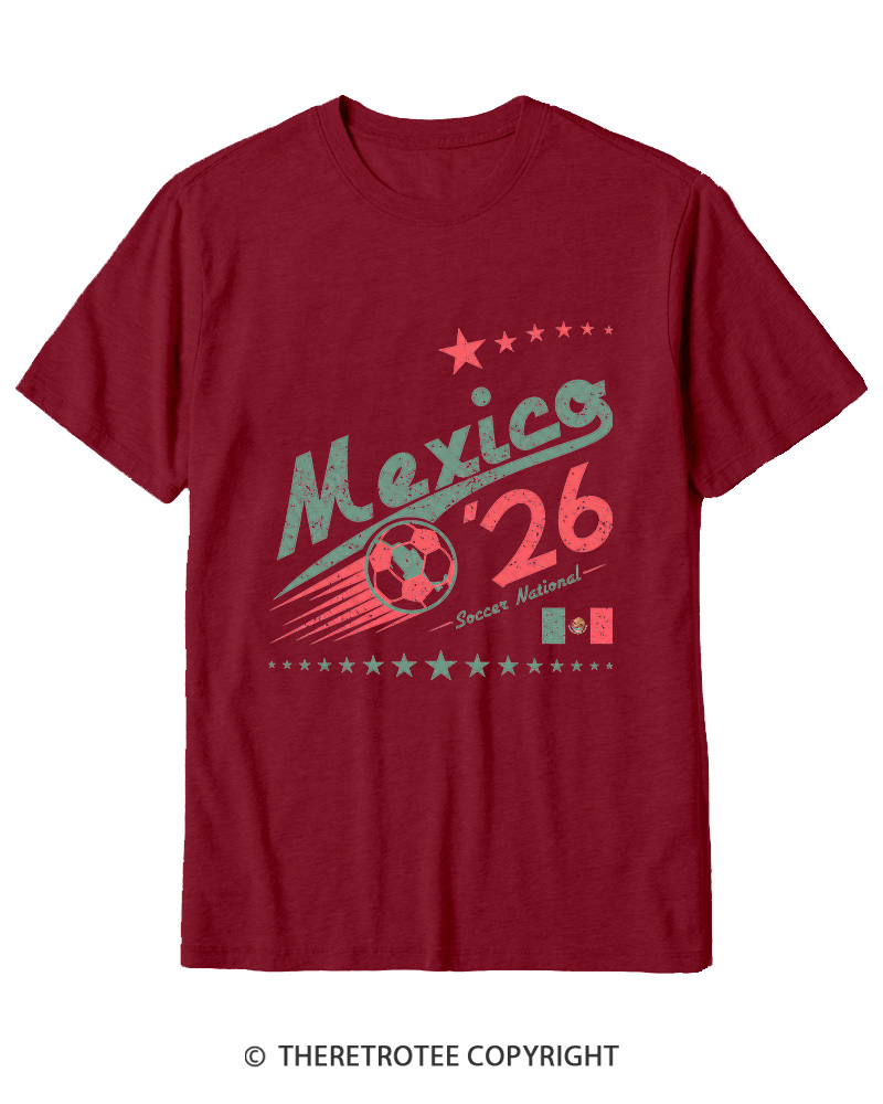 TheRetroTee Retro Mexico Soccer World 1990s Cotton T-Shirt