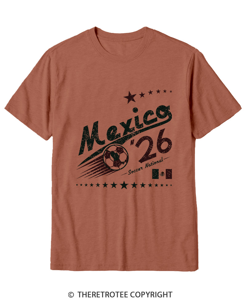 TheRetroTee Retro Mexico Soccer World 1990s Cotton T-Shirt