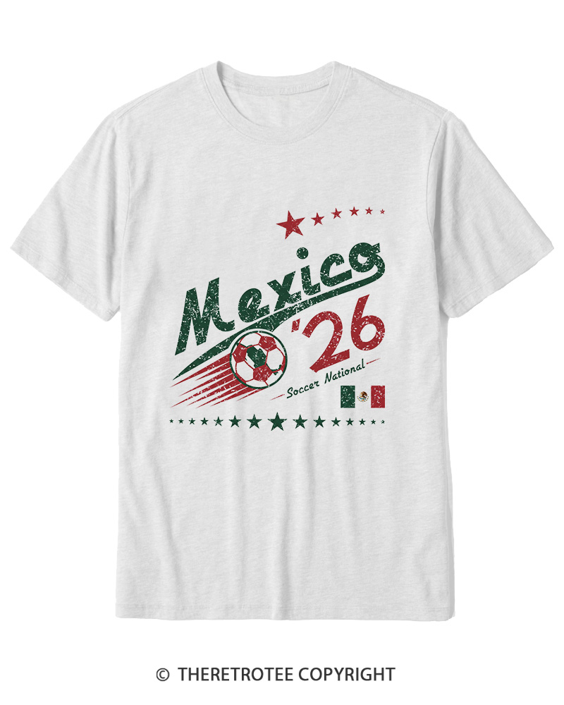 TheRetroTee Retro Mexico Soccer World 1990s Cotton T-Shirt