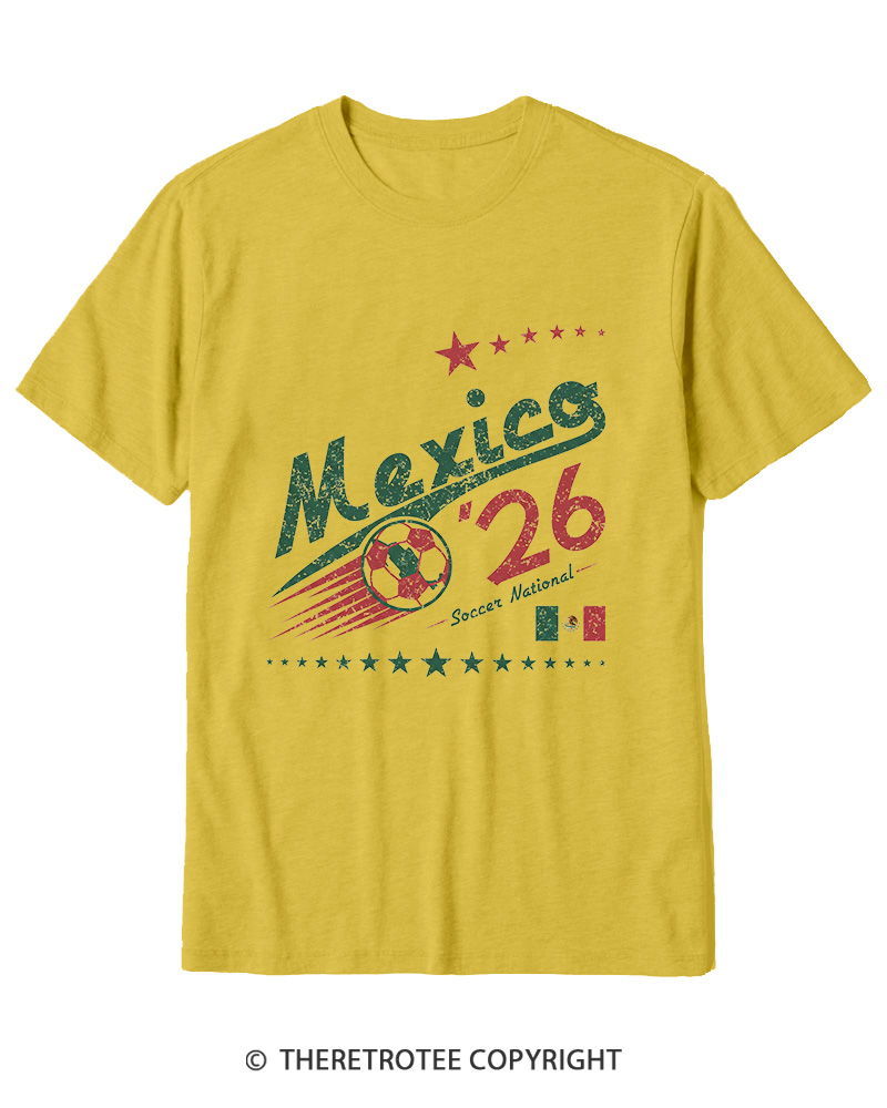 TheRetroTee Retro Mexico Soccer World 1990s Cotton T-Shirt