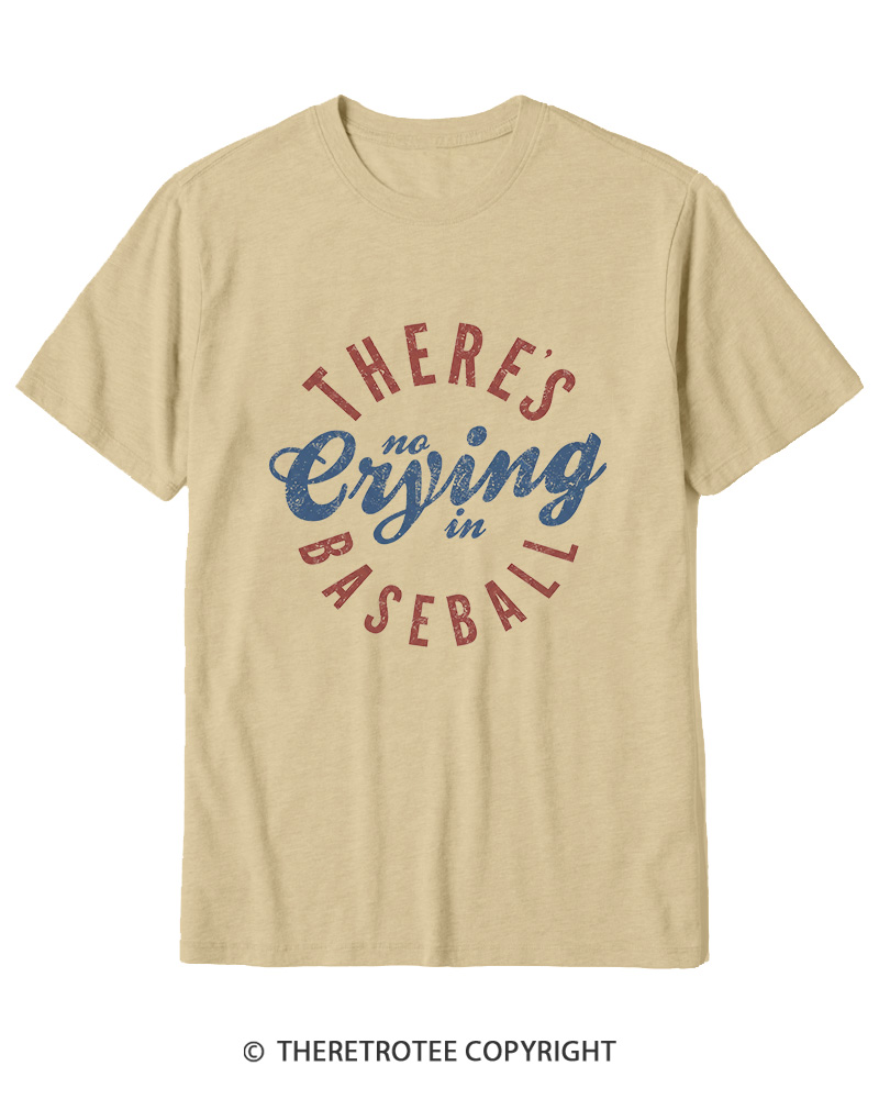 TheRetroTee There’s No Crying In Baseball 1980s Cotton T-Shirt