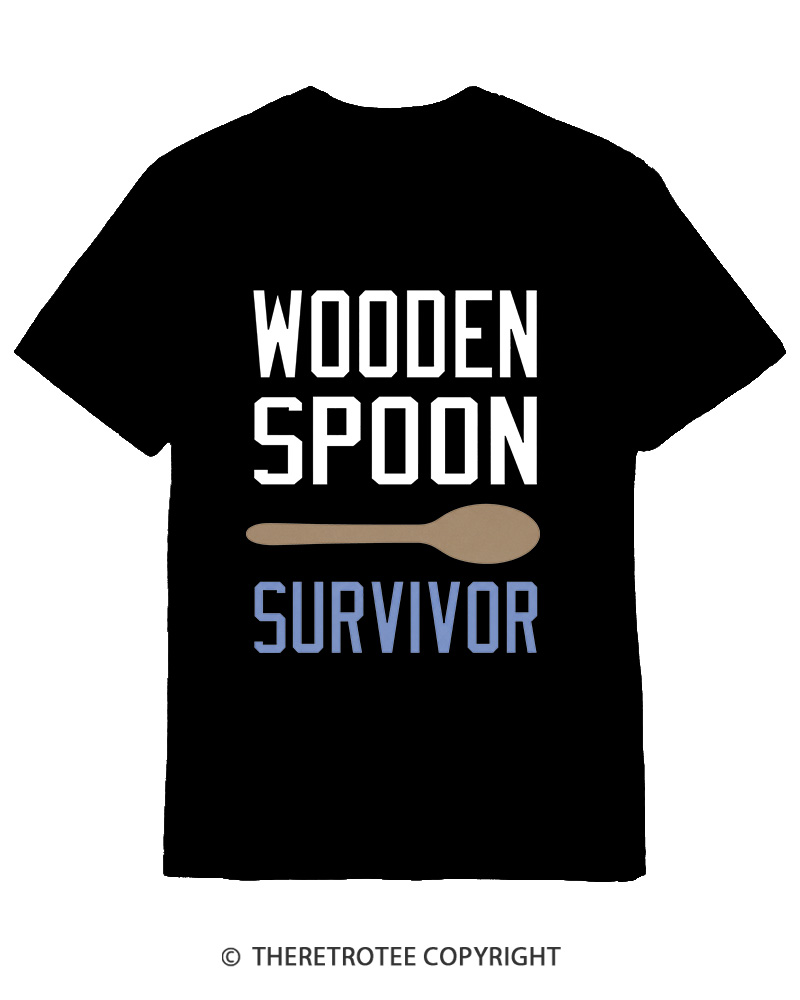 TheRetroTee Wooden Spoon Survivor Cotton T-Shirt
