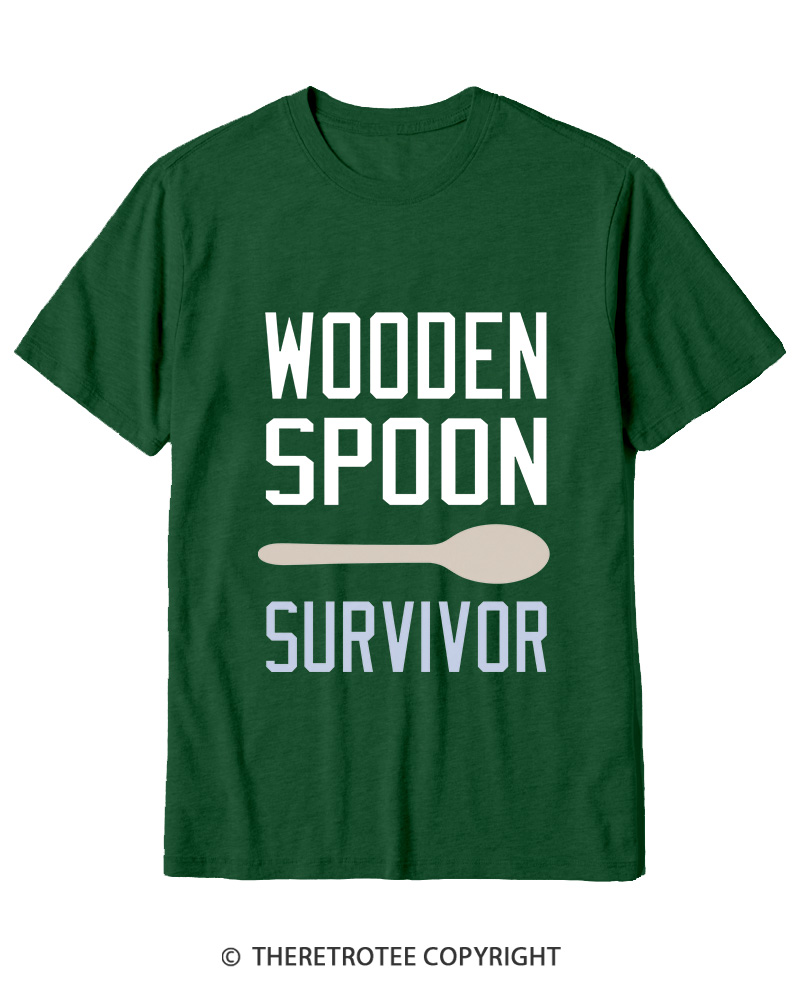 TheRetroTee Wooden Spoon Survivor Cotton T-Shirt