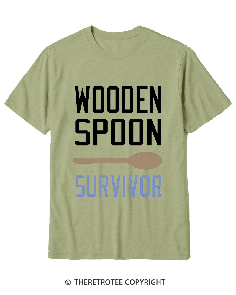 TheRetroTee Wooden Spoon Survivor Cotton T-Shirt