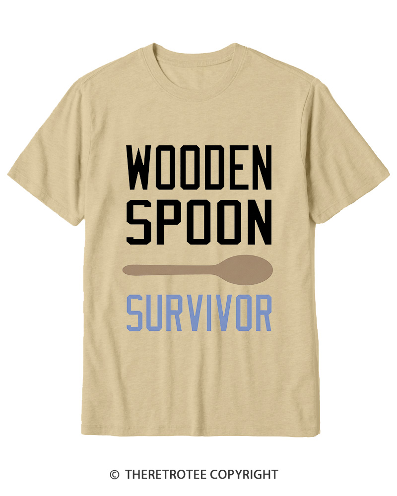 TheRetroTee Wooden Spoon Survivor Cotton T-Shirt