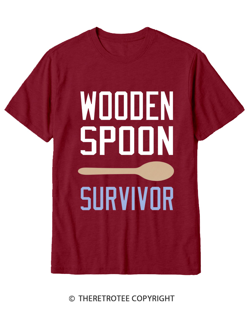 TheRetroTee Wooden Spoon Survivor Cotton T-Shirt