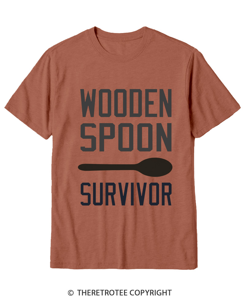 TheRetroTee Wooden Spoon Survivor Cotton T-Shirt