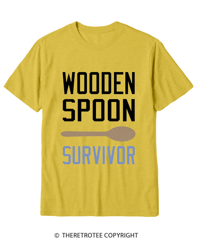 TheRetroTee Wooden Spoon Survivor Cotton T-Shirt