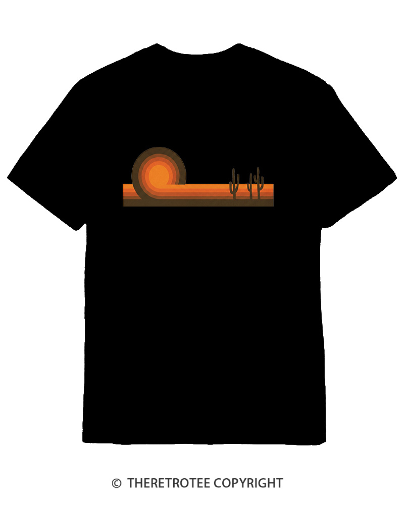TheRetroTee Desert Horizons 1970s Cotton T-Shirt