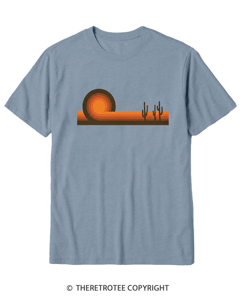TheRetroTee Desert Horizons 1970s Cotton T-Shirt