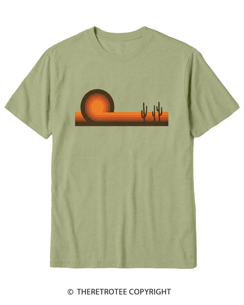 TheRetroTee Desert Horizons 1970s Cotton T-Shirt