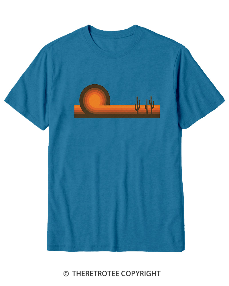 TheRetroTee Desert Horizons 1970s Cotton T-Shirt