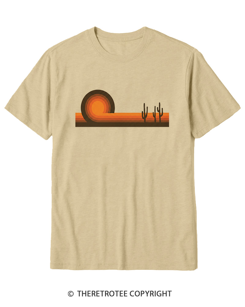 TheRetroTee Desert Horizons 1970s Cotton T-Shirt