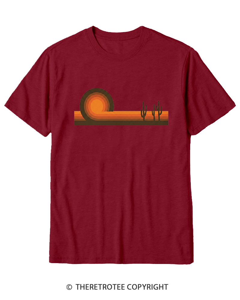 TheRetroTee Desert Horizons 1970s Cotton T-Shirt