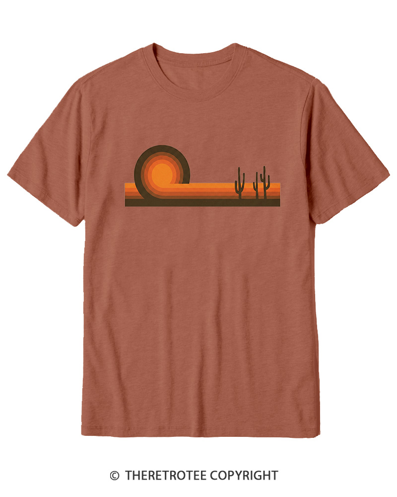 TheRetroTee Desert Horizons 1970s Cotton T-Shirt