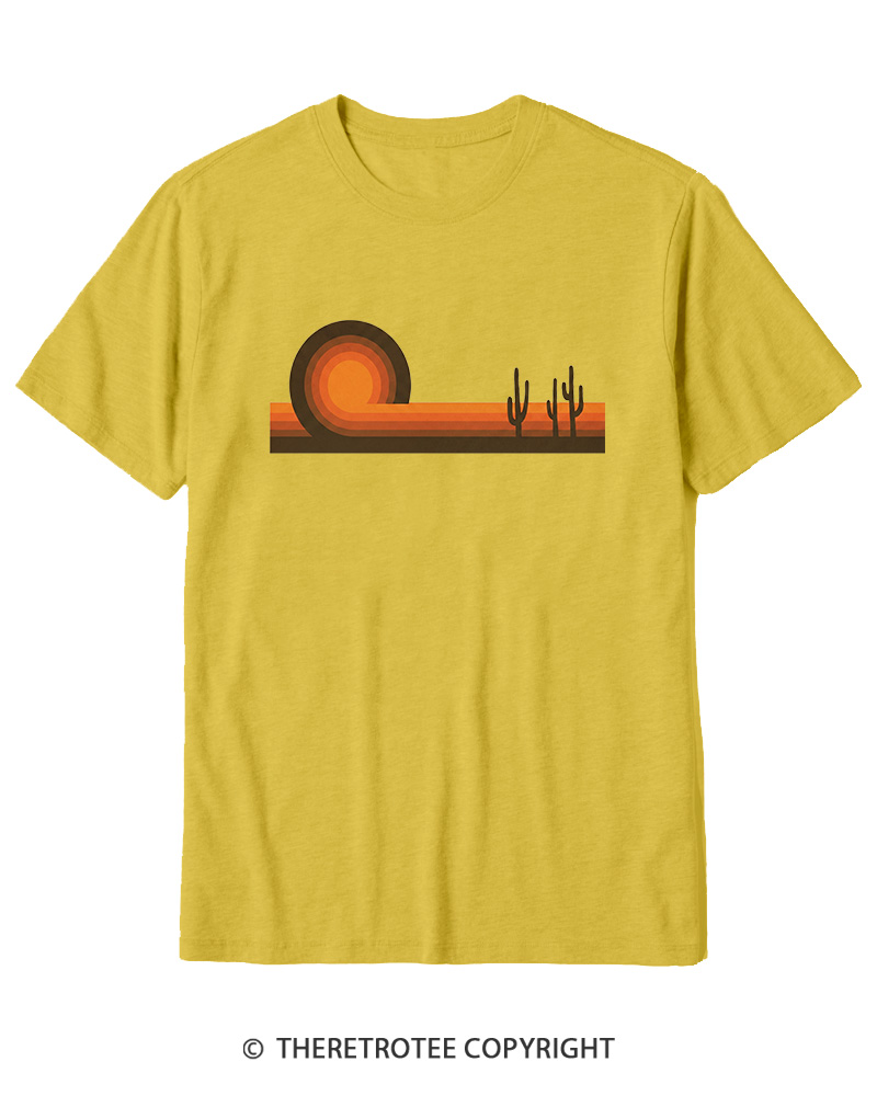 TheRetroTee Desert Horizons 1970s Cotton T-Shirt