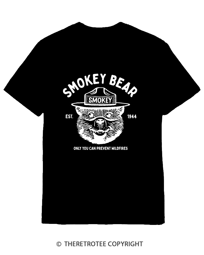 TheRetroTee Only You Can Prevent Wildfires 1960s Cotton T-Shirt
