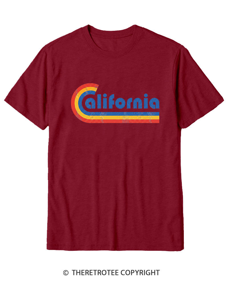TheRetroTee Happy California Holiday Vintage Graphic Cotton T-Shirt